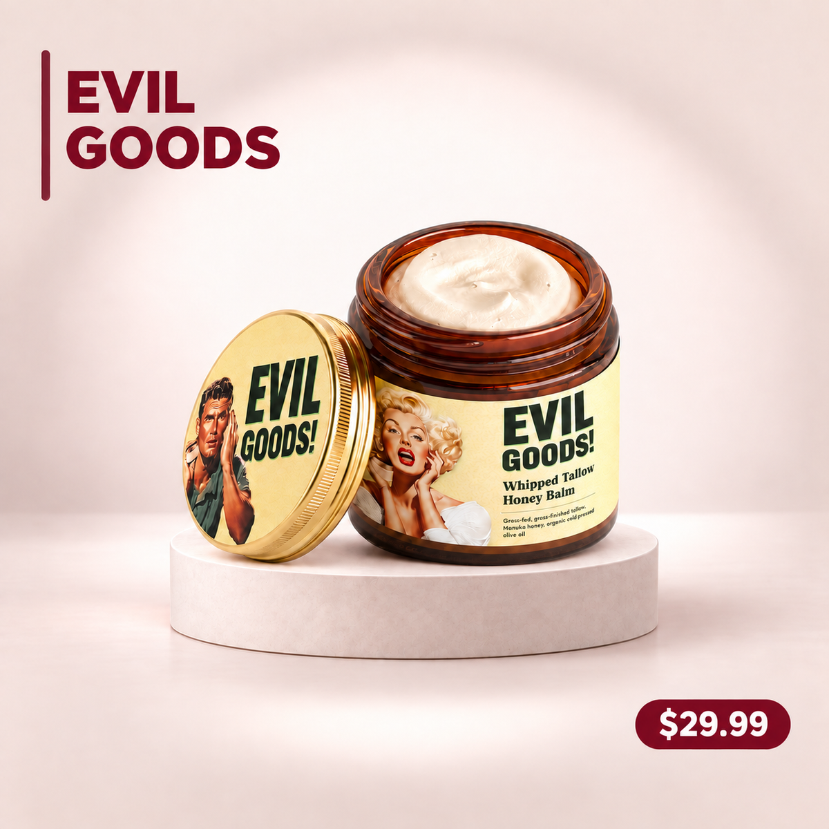 Evil Goods Whipped Tallow Honey Balm