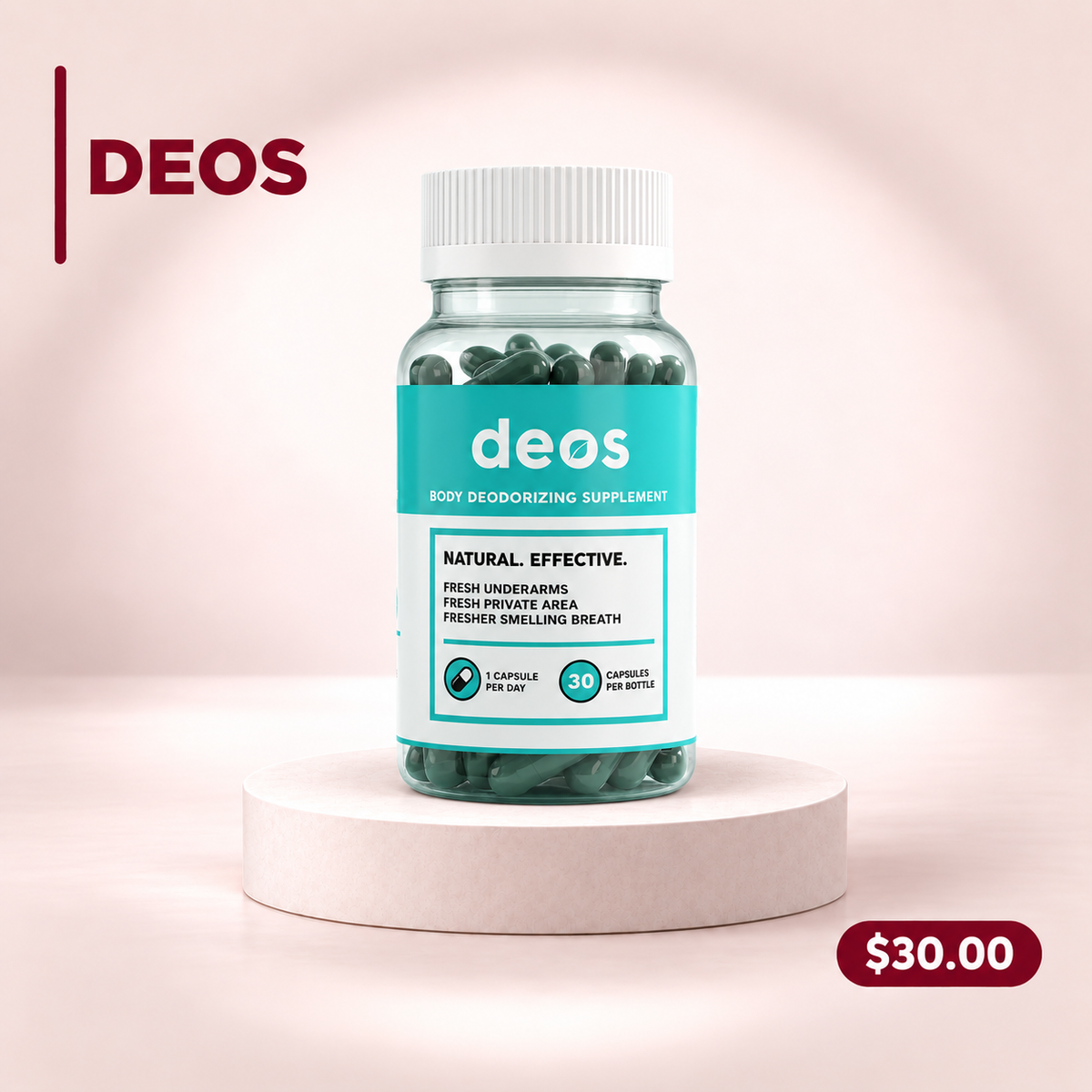 DEOS Body Deodorizing Supplement — 30 cápsulas